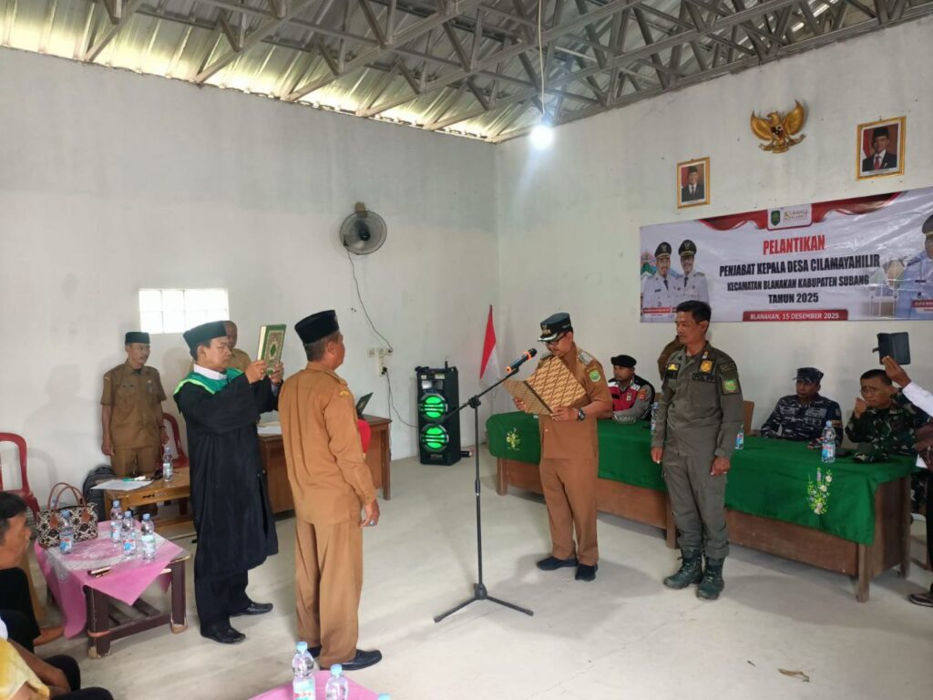 Pelantikan PJ Kepala Desa Cilamaya Hilir Periode Ke-3 Digelar di Kantor Desa